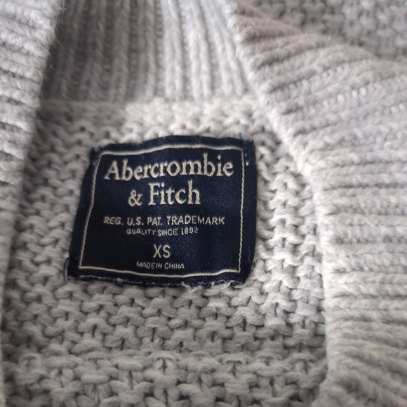 Abercrombie & Fitch Varsity Gray Knit Cotton Sweater Sz XS Cheerleader Preppy - Picture 6 of 8